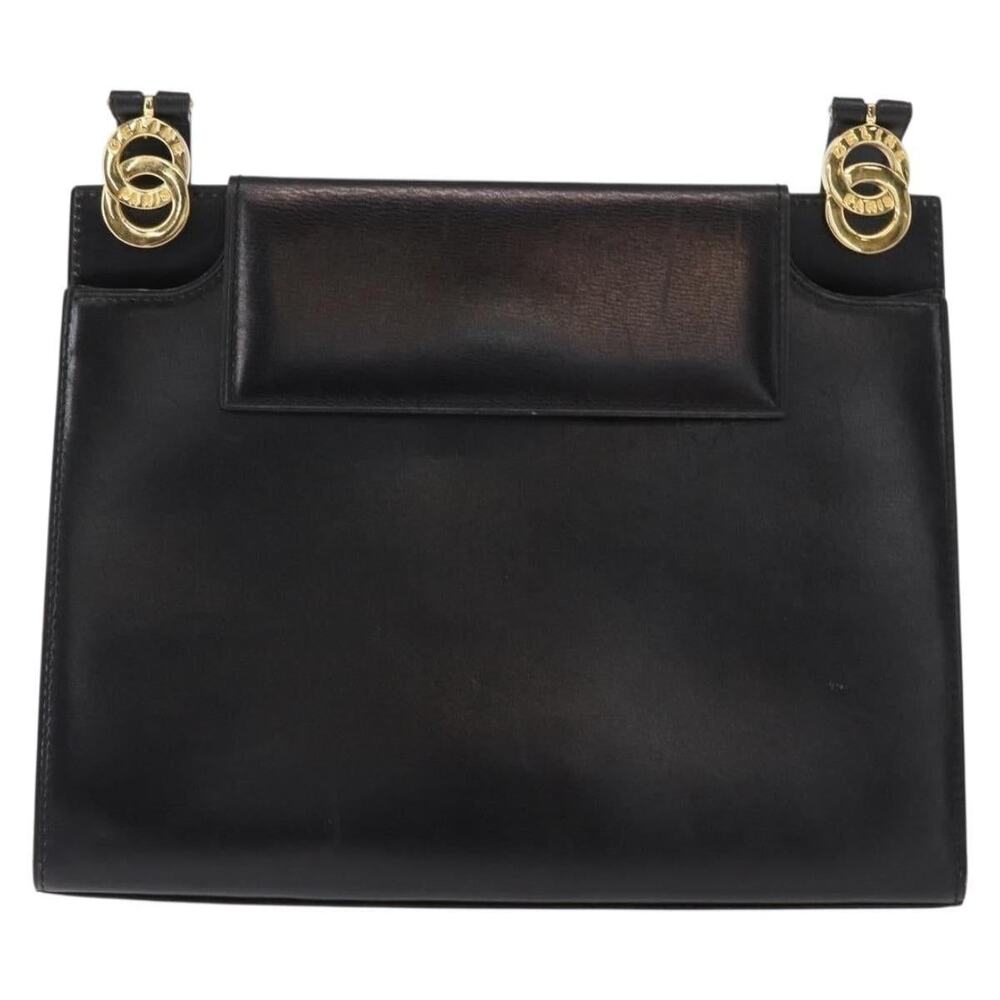 Celine Leather Circle Shoulder Bag Black